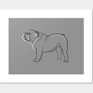 Bulldog Line Drawing Posters and Art